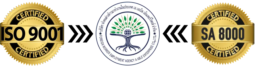 ISO 9001 และ SA 8000 — เอ เอเบิล เอ็นเตอร์ไพรส์